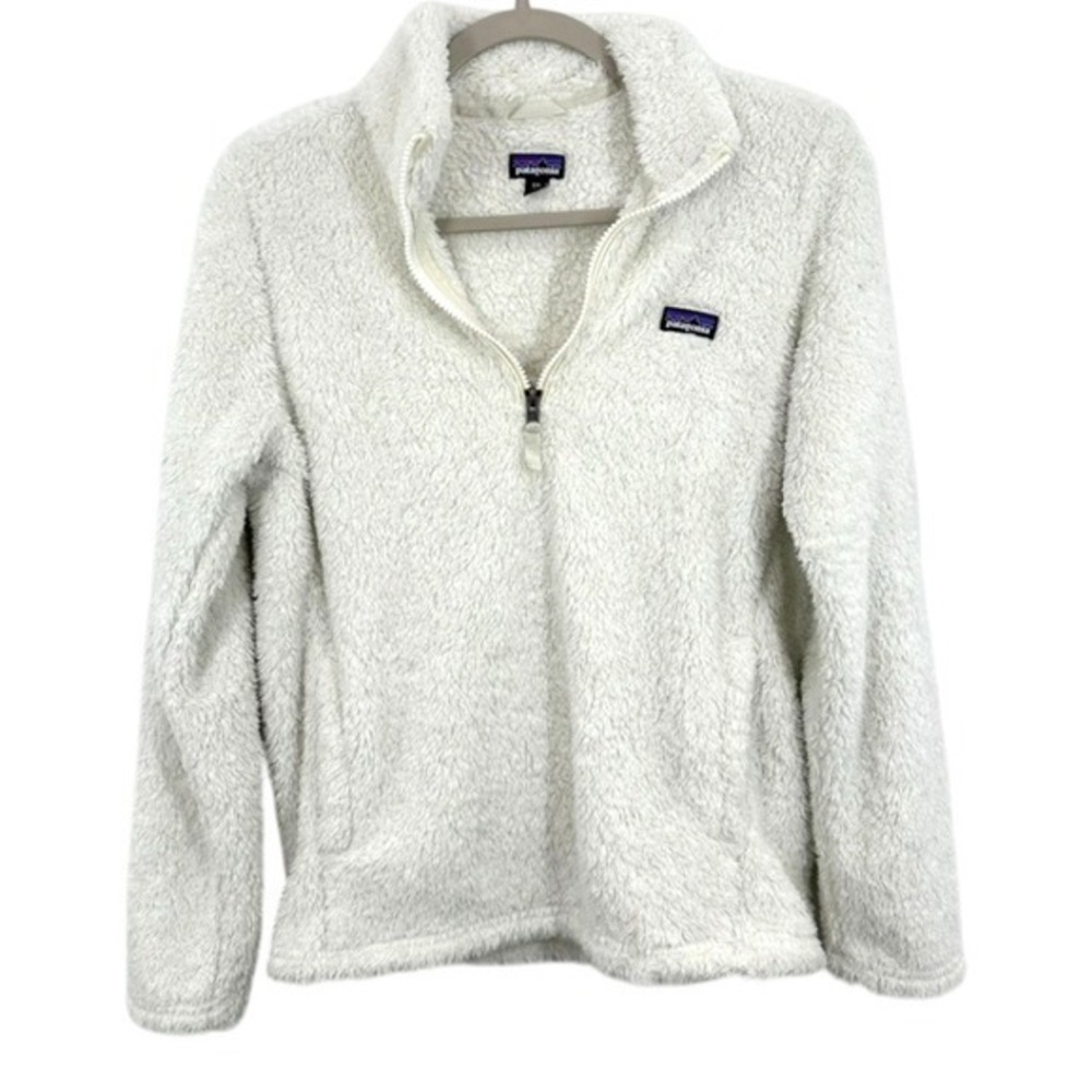 Patagonia Girls' XXL Fleece Pullover Jacket Ivory White Cozy Casual Fall Staple